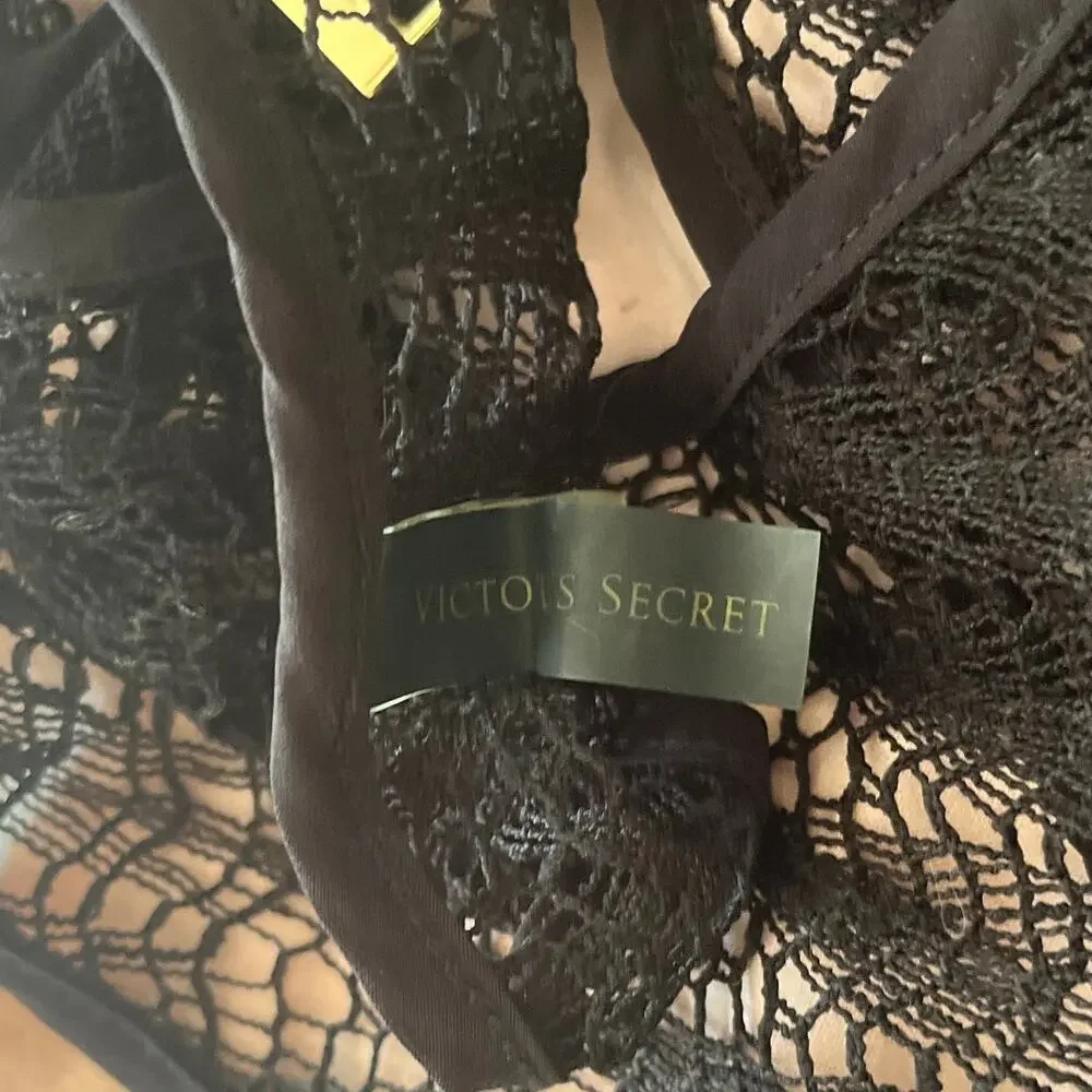 Victoria's Secret | Black Fishnet Racerback Swim Cover Top | M | 2010s